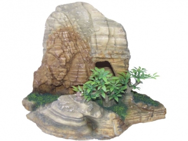Felsh�hle mit Pflanzen, sandfarben, 21x14,5x14,5- 8848