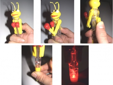 ants ballpen with light - red