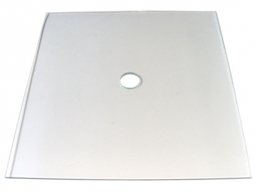 glass plates 30x29 cms with 27mms drill