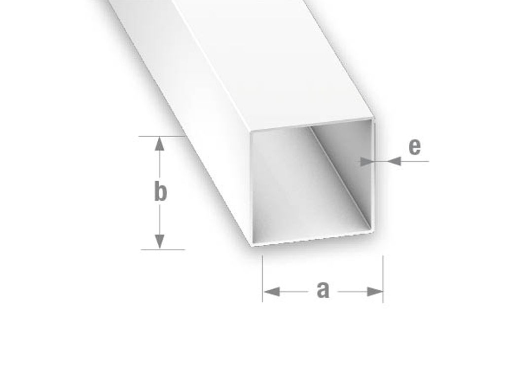 Quadratrohr PVC wei&szlig; - 15x15mm - 1m