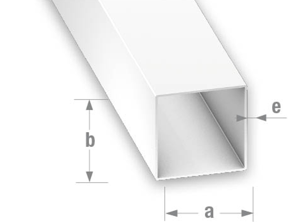 Quadratrohr PVC wei&szlig; - 20x20mm - 1m
