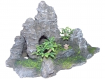 Felsh�hle mit Pflanzen, anthrazit, 22x10,5x12,5 - 8853