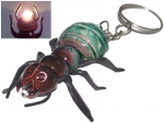 illuminated ant - keyring pendant green