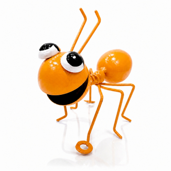 Lustige Metallameise mit Wackelkopf 10 cm in orange