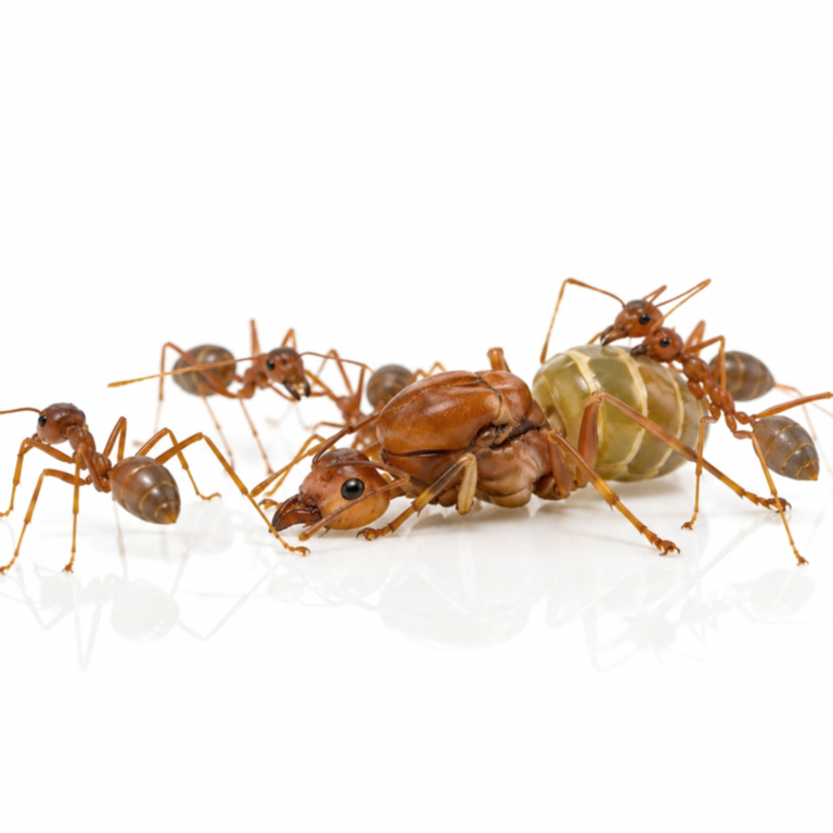 Oecophylla longinoda kolonie queen and worker