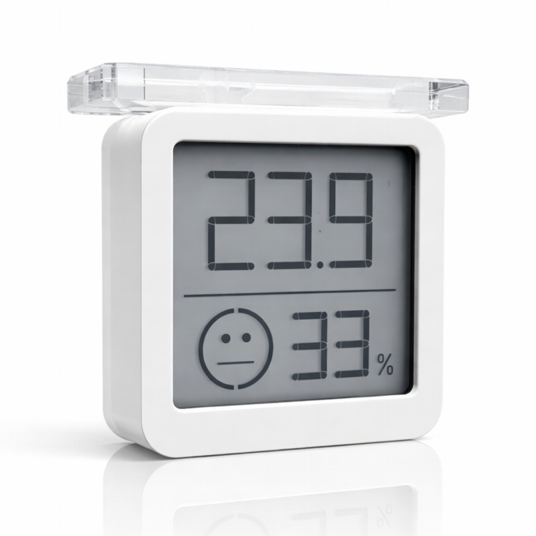 Mini Thermo- Hygrometer digital quadrat - hängend